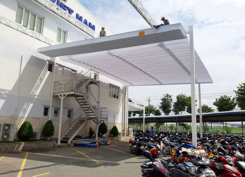 Thi công mái hiên nhà xưởng tại Quảng Nam